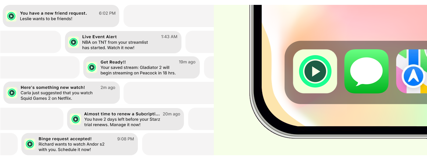 Notifications and app icon for streamquest